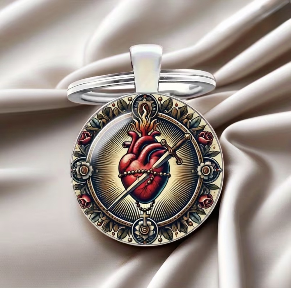 3/$25 Sacred Heart Sword Keychain NEW